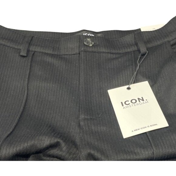 Icon Amsterdam Pants Mens 32 Black Amari Trousers Golf Business Casual Preppy - Picture 4 of 7